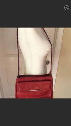 Claudio Ferrici Red Leather Crossbody Vintage.