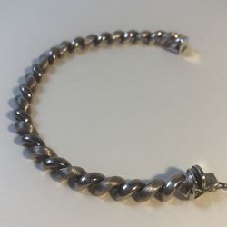 Italy Sterling Silver Men’s Shiny & Florentine Finish Chunky Bracelet