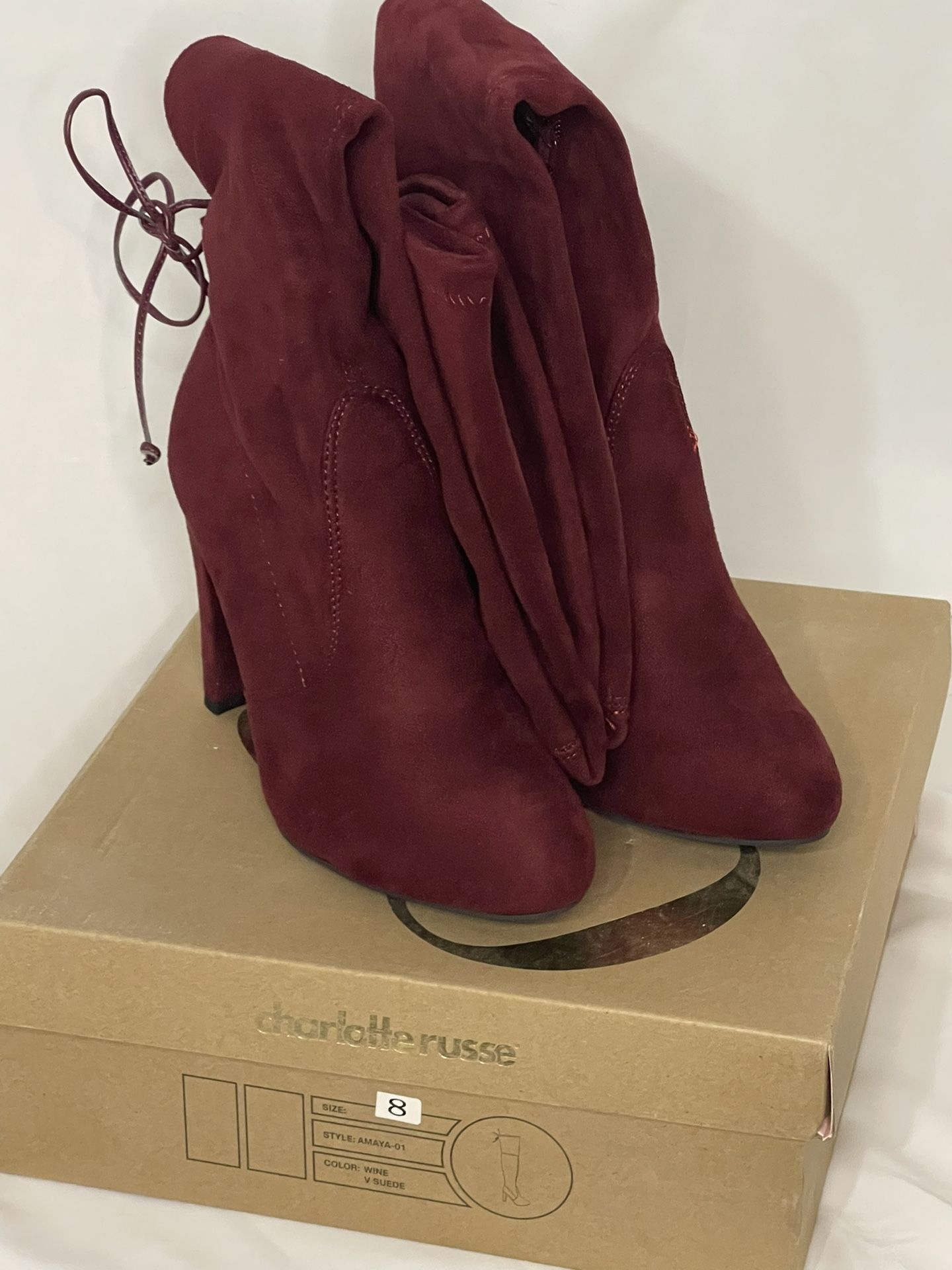 Charlotte Russe Thigh-High Suede Heeled Boots – Size 8 – Like New!