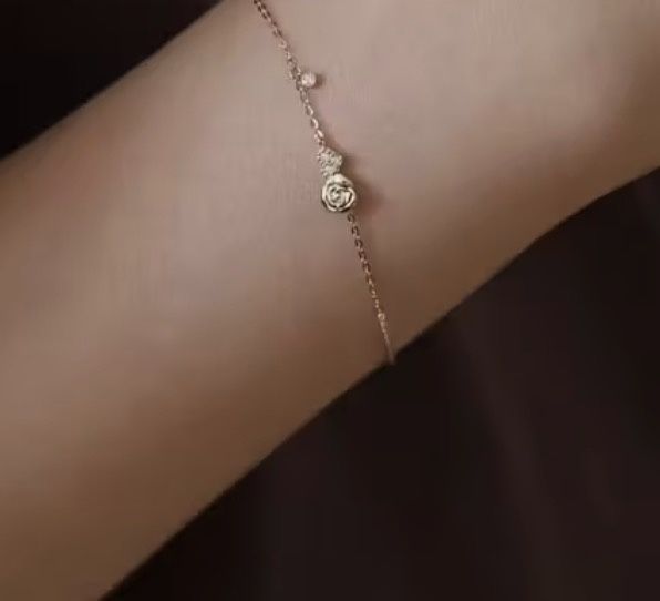 Sterling Silver Flower Heart Bracelet