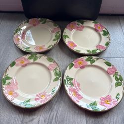 Franciscan Desert Rose salad plates-Set of 4- Made in England, 1 has chip