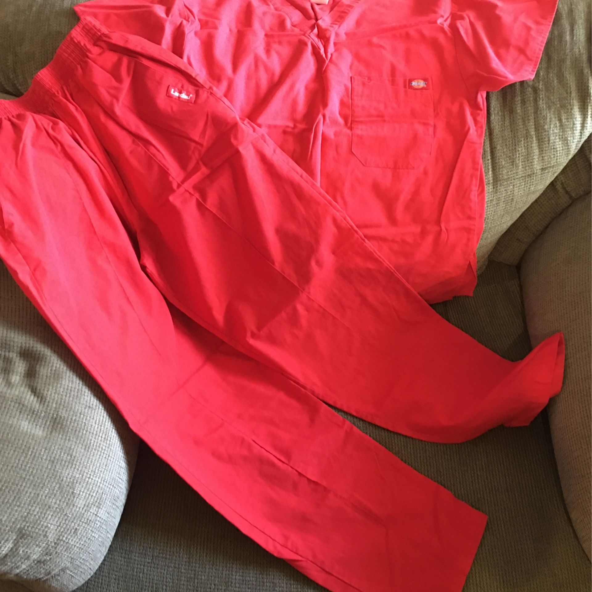 Scrubs Top And Bottom Red