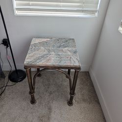 Granite Top Metal Accent Table
