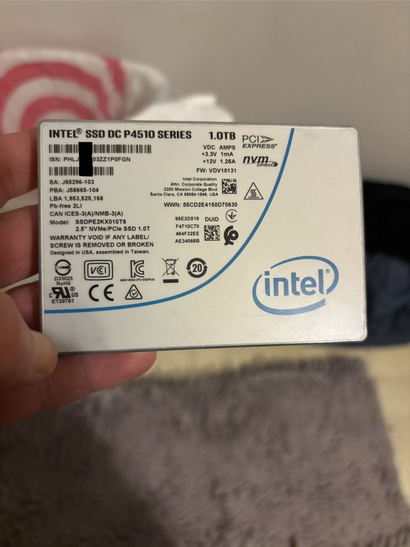 Intel DC P4510 SSD 1TB SSD