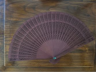 New carved wooden folding hand fan