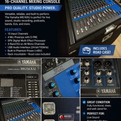 🎚️ Yamaha MG16XU Mixing Console – Road Case Included  💰 Price: $750 (cash preferred)