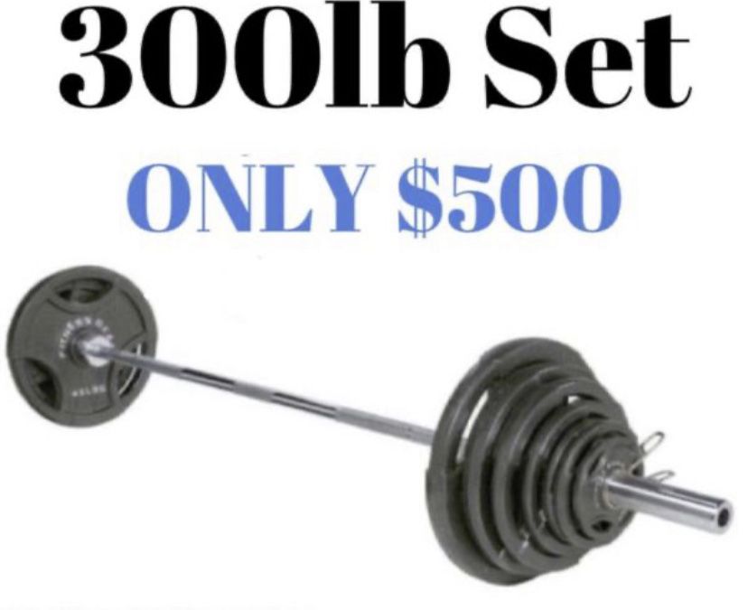 🔥Brand New🔥 Fitness Gear 300 lb. Olympic Weight Set 🔥