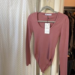 Zara Taupe Bodysuit Size m