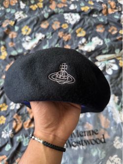 Vivienne Westwood Black Wool Beret Hat