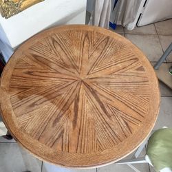 Brown Wood Round Table 