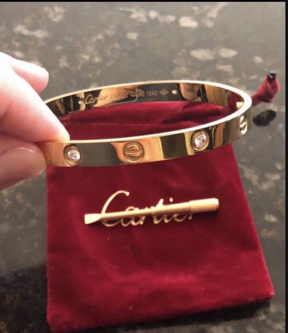 Love Gold Bangle Bracelet 