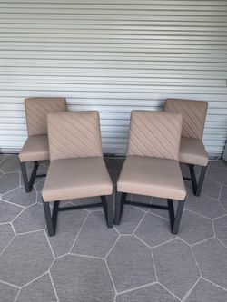 Set of 4 Taupe Side Chairs - model home furniture
