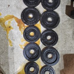 York 65lbs Olympic 2" weights change plates