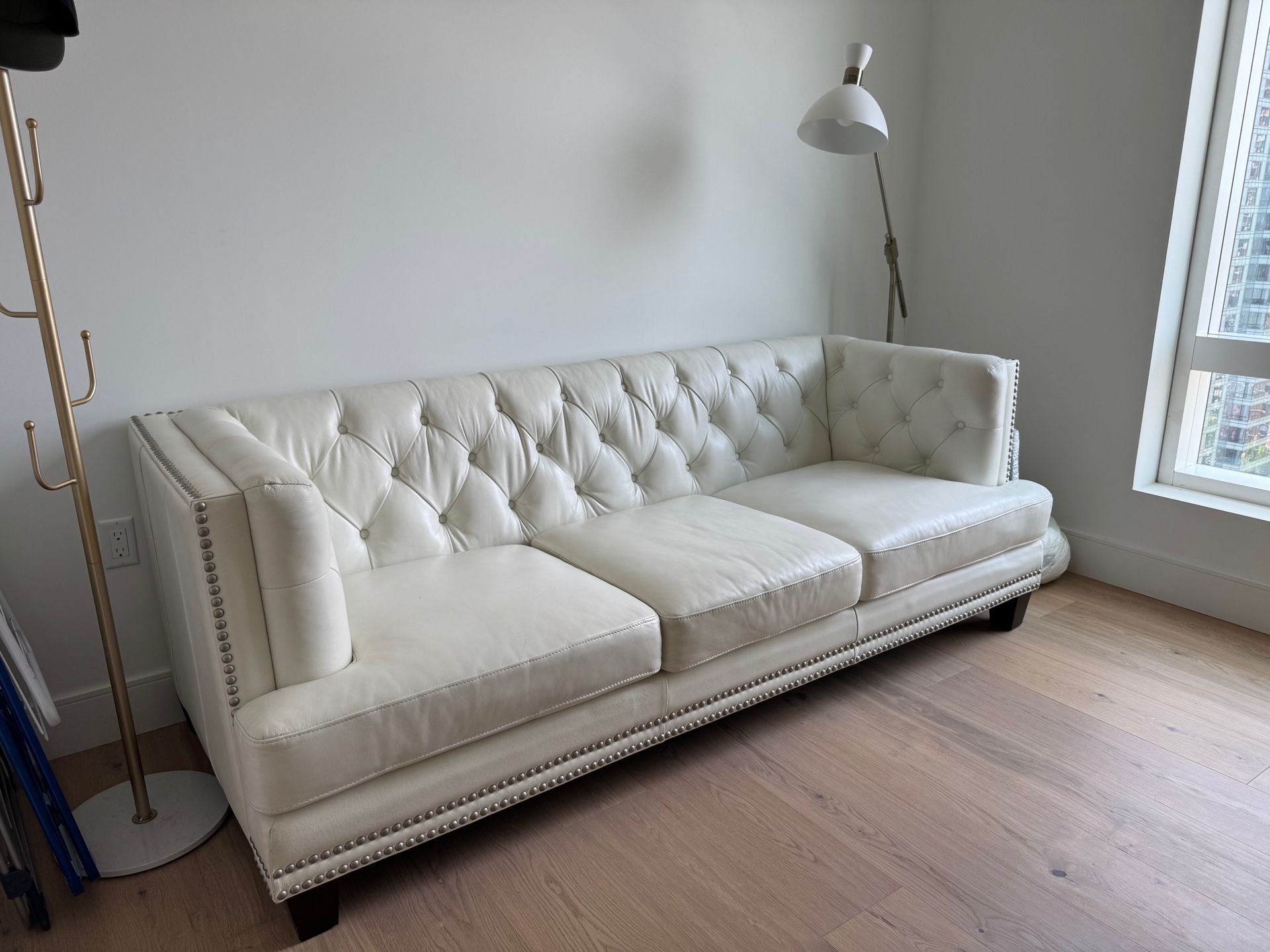 Genuine Leather Sofa (white, Like-new)