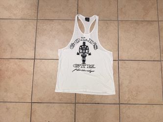Vintage Golds Gym Northridge Tank Top White Mens Sz XL Stringer Bodybuilding USA