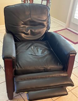 Brown leather recliner