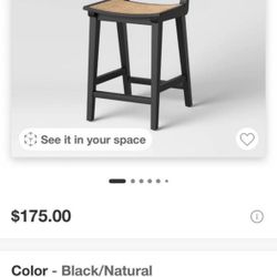 Two cane counter stools