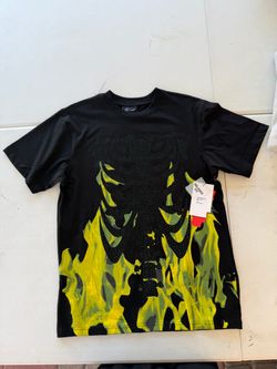 Black Graphic Flame Skeleton T-Shirt Relaxed Fit
