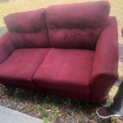 Burgundy Sofa And Love Seat
