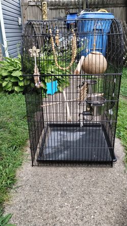 Large Black coded Bird Cage, come with everything you need for a Bird