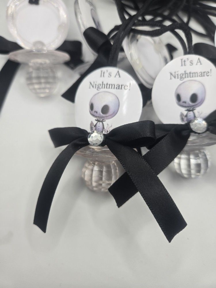 A Little Nightmare Baby Shower Pacifiers Guest Favor Necklaces