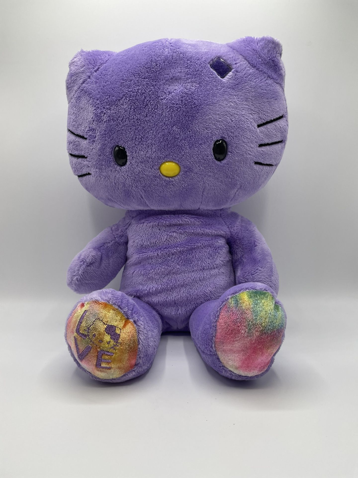 Build a Bear Purple Tie Dye Flower Hello Kitty Love Plush Sanrio EUC