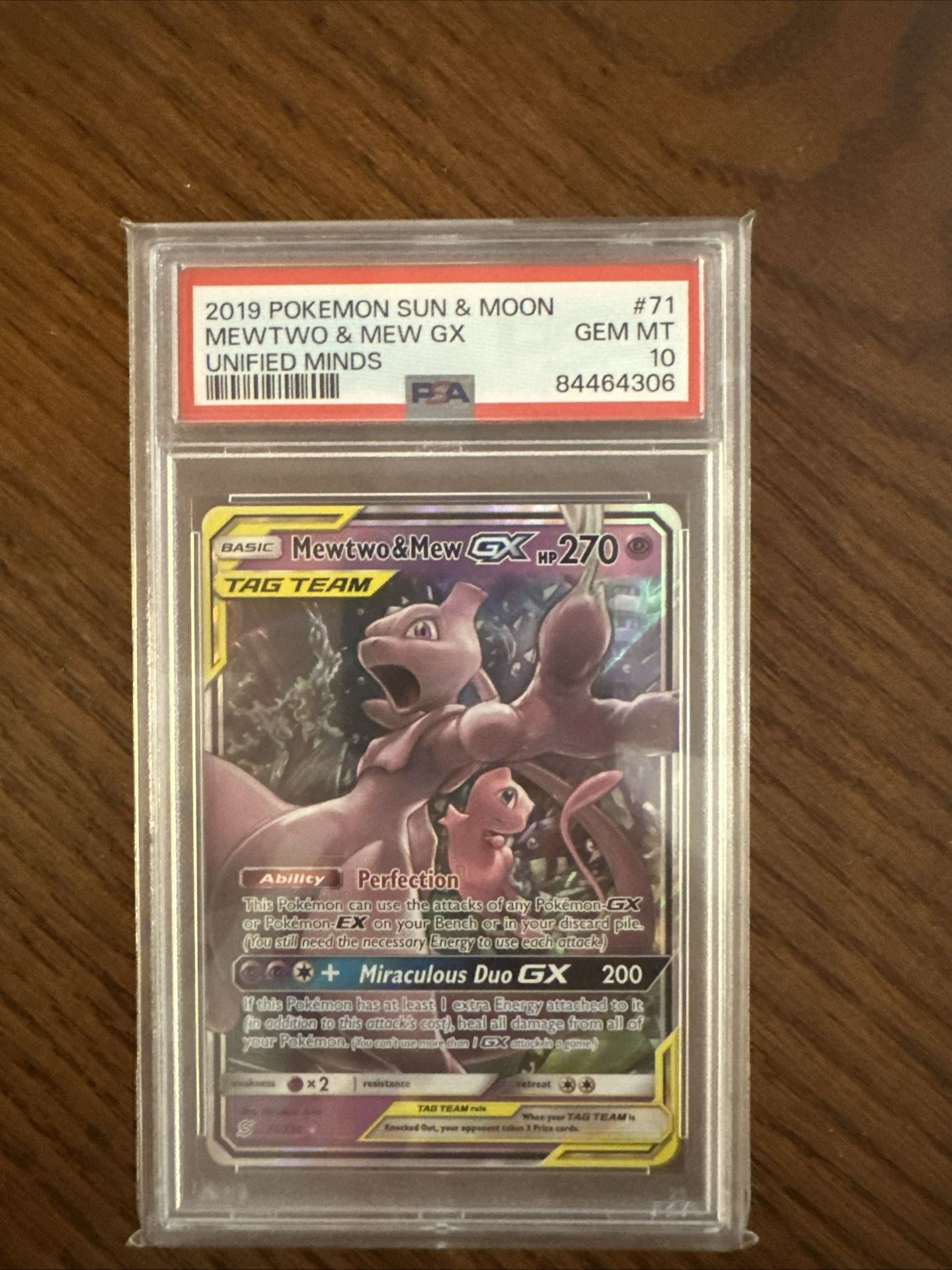 Pokemon 2019 Mewtwo & Mew GX #71 PSA 10