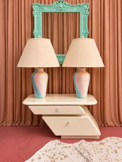 Pair of Ceramic Table Lamps with Shades