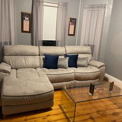Light Grey 3 Piece Reclining Sofa