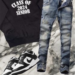 Black Crewneck Sweaters for 2024 Graduates