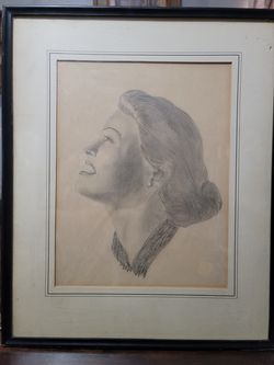 VINTAGE Framed 1950's Sketch Artwork