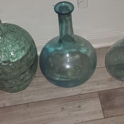 Blue Jar Long Neck Vases BUNDLE 