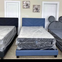 Brand New Twin Bed Frame With Mattress And Box Spring Ready For Delivery 🚛