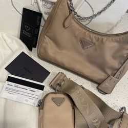 Prada Re Nylon Crossbody Chain Bag