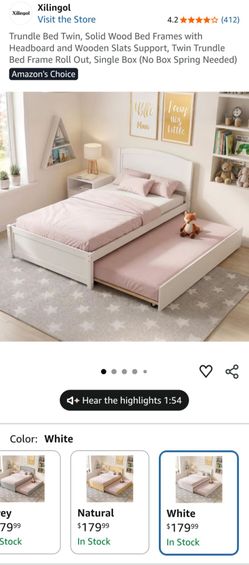 Xilingol Twin Trundle Bed Frame – White
Selling 1 Xilingol Solid Wood Twin Trundle bed