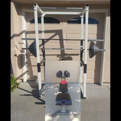 Parabody Squat Rack, Weights, Bench, Dumbbells