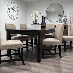 Wood Dining Table & 6 Chairs | Living Spaces 