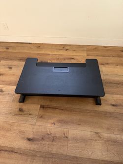 Black standing desk attachment