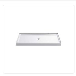 Sterling Guard+ 60 × 34 Alcove Shower Pan Base with Center Drain in White
