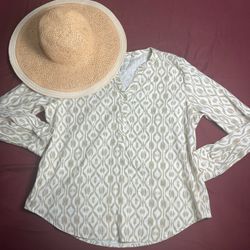 st john's bay flannel long sleeve shirt Women’s Sz(M)