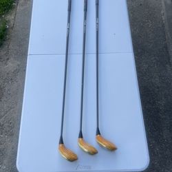 Golf Clubs Ping Vintage Karsten Wood KT-M Steel Shaft 1,3 & 5 