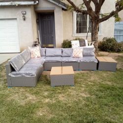 Eight Piece Patio Sofa Set Outdoor Patio Furniture A Piece Patio Composite Modular Patio Furniture 🆕🚛🚎🆕