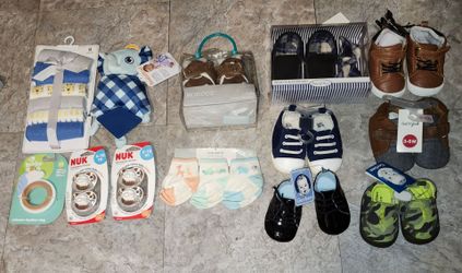 Baby boy new shoes and accessories bundle newborn -3/6 months