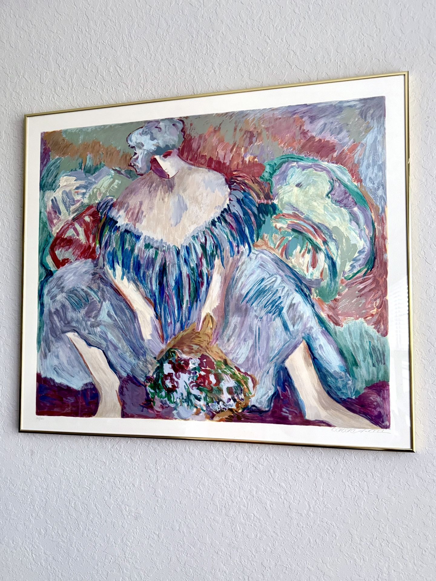 Famous Picture Blue Lady Edition 261/350 Barbara A Wood Serigraph