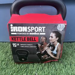 Ironsport Powered By IRONMAN 15LB Kettlebell Exercise Weight Home Gym - NEW