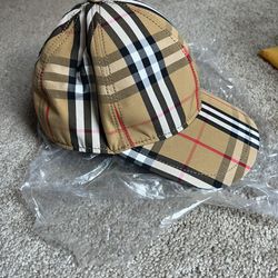 New Authentic Burberry Men Baseball Cap Hat Tags Still Attached Comes With Box And Bag