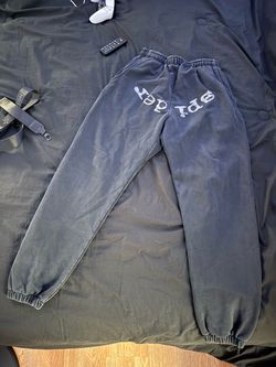 black & Grey Sp5der sweatpants