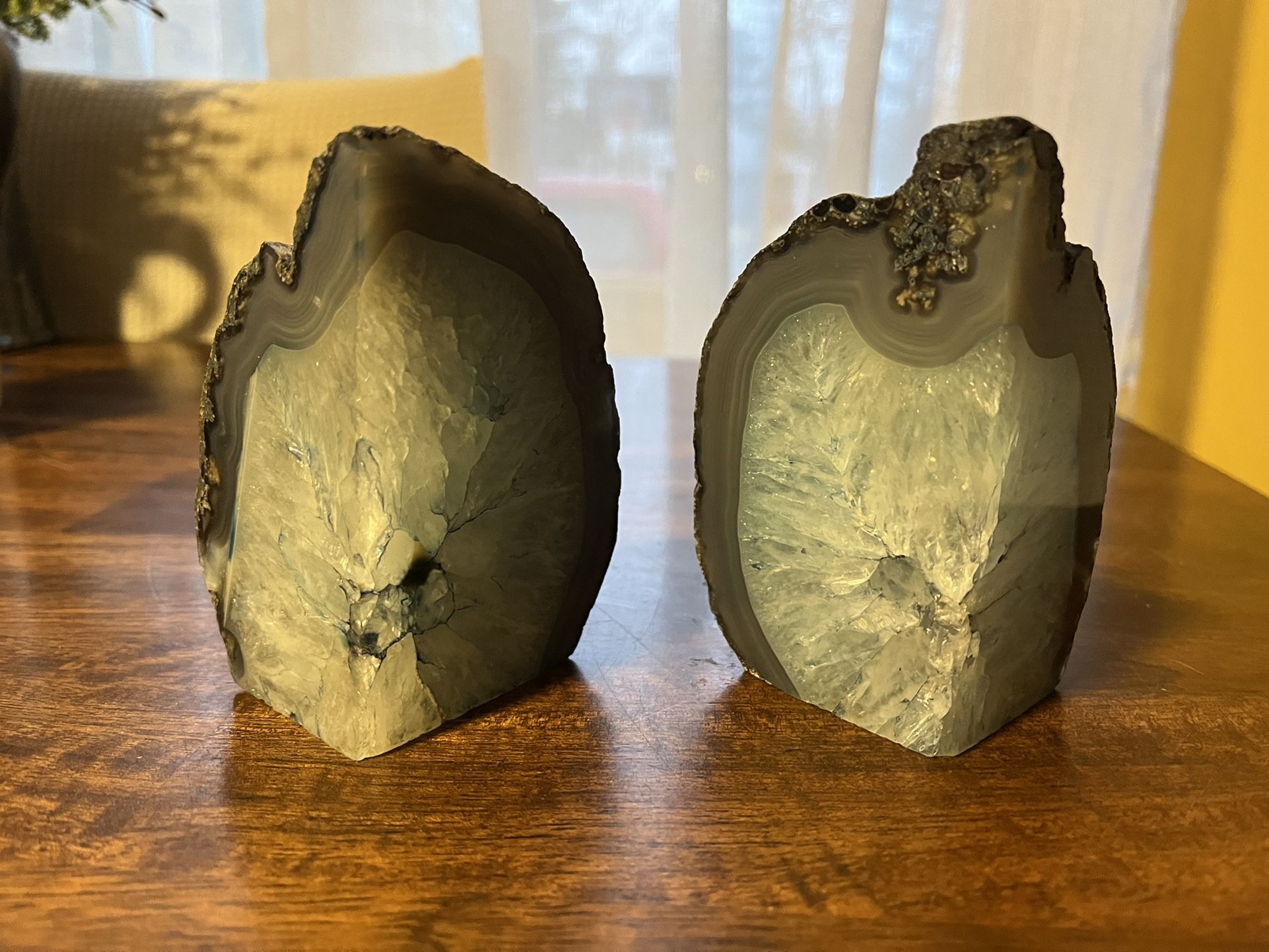 Blue Agate Book Ends