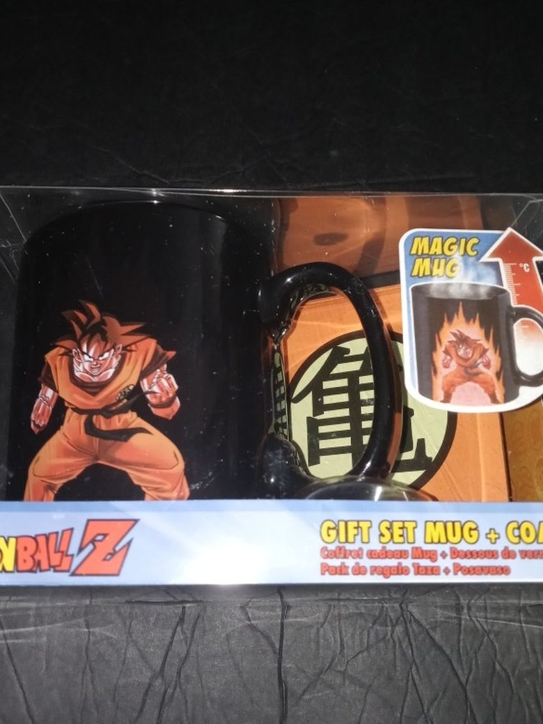 Dragon Ball Z Goku Super Saiyan Color Change Mug and Coaster Set Black