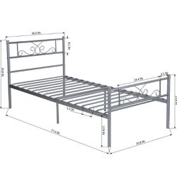 2 Twin Metal Bed Frames With Mattress For Sale